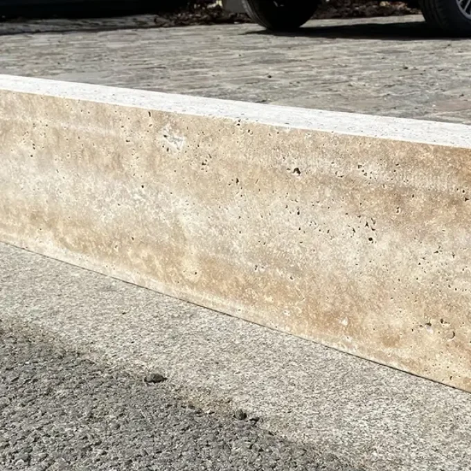 Bordure travertin 1er choix mix beige 100/20 cm ép.5 cm
