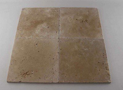 Carrelage travertin 1er choix mix beige 20.3x20.3 cm ep. 1.2 cm Unité de vente : 1.0185 m²/24 dalles