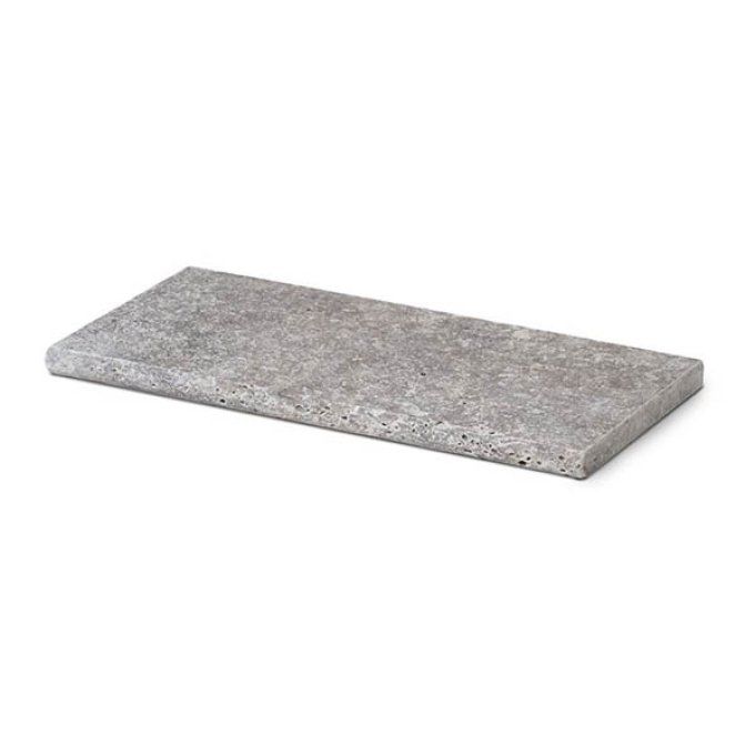 Margelles travertin 1er choix silver 1 bord arrondi 33x61 cm ép. 3 cm Unité de vente 0.61 ml /pièce