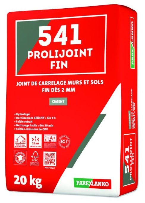 Prolijoint fin 541 gris ciment - Sac de 20 kg