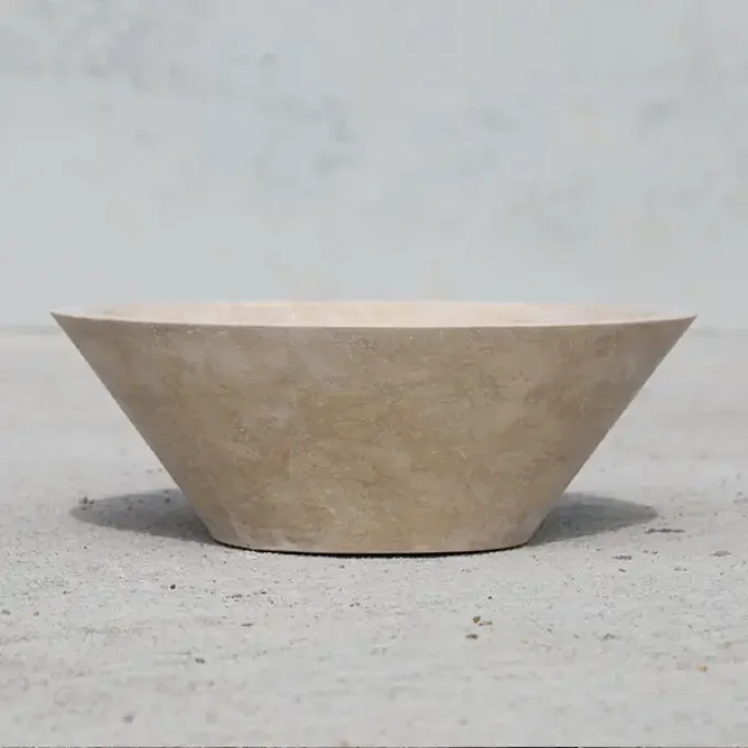 Vasque abat jour en travertin diamètre 42 cm